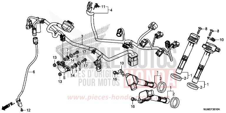 HILFSKABELBAUM von VFR800X „Crossrunner“ MAT BALLISTIC BLACK METALLIC (NHA86) von 2017